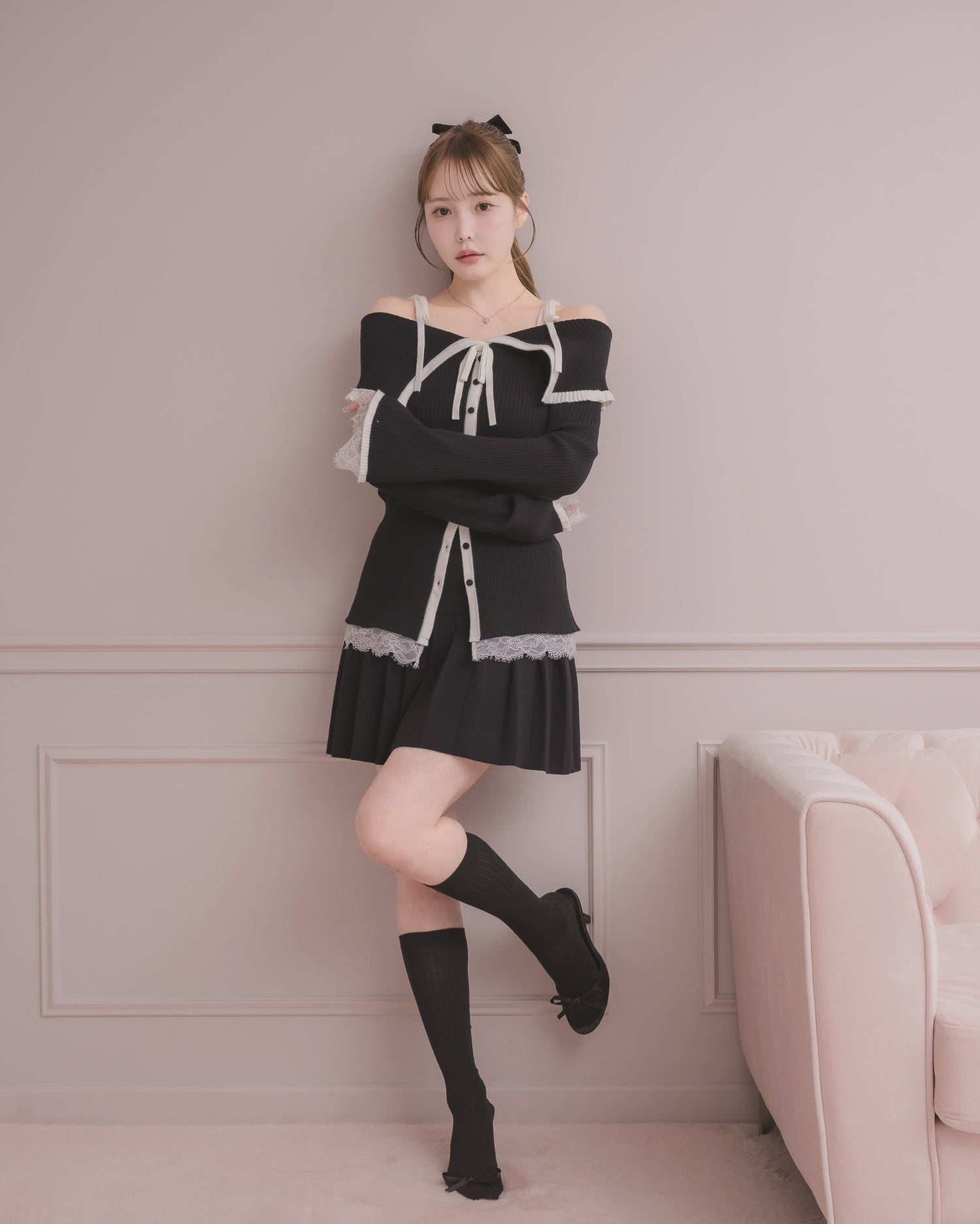 モデル身長：166cm / 着用カラー：ブラック