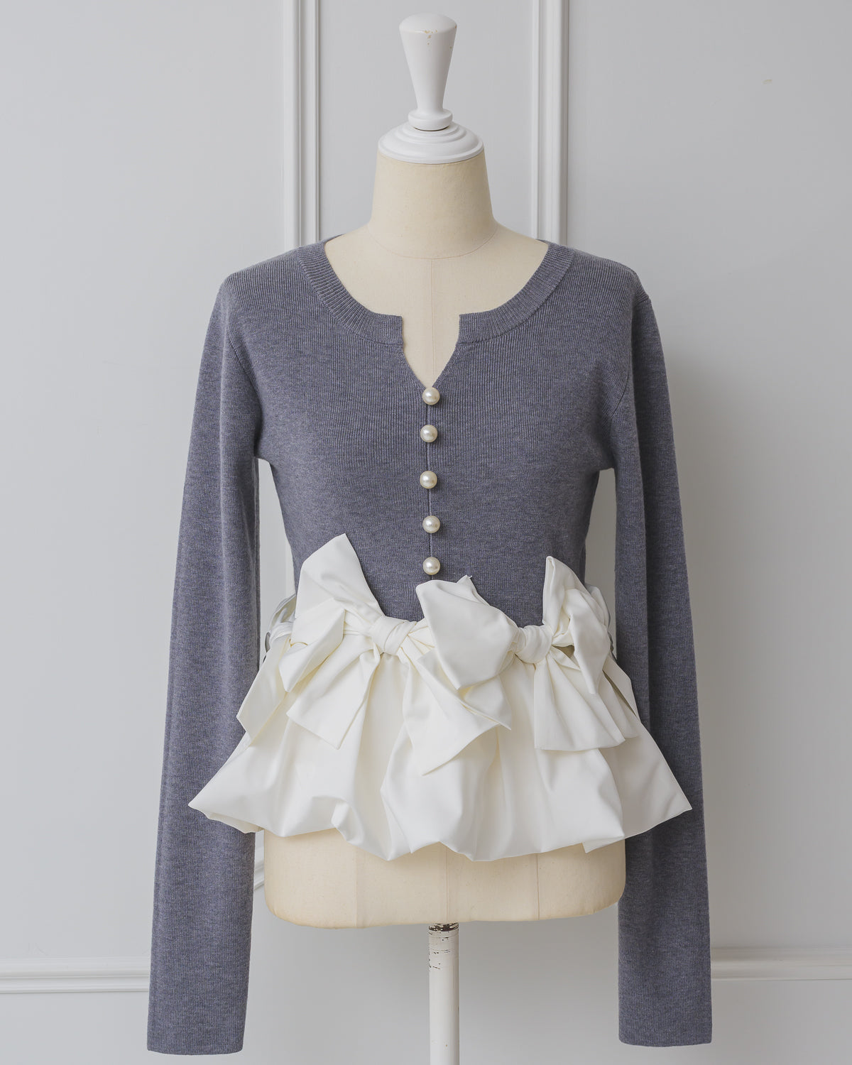 ドルチェリーチェBalloon Ribbon Knit Tops Balloon Ribbon Top – DOLCELICHE（ドルチェリーチェ）
