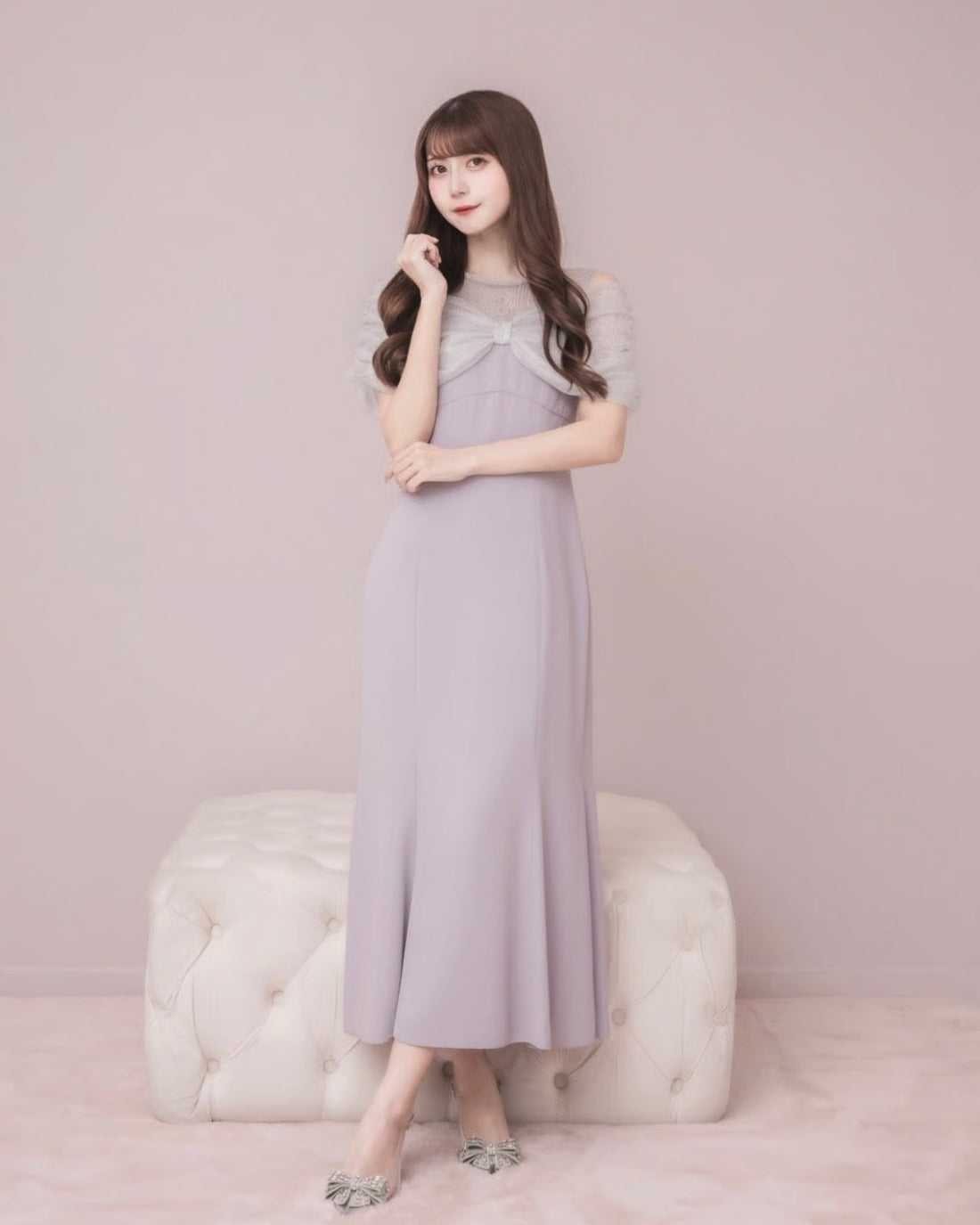 モデル身長：159cm / 着用カラー：ブルーグレー