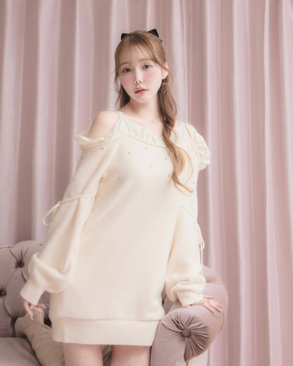 モデル身長：166cm / 着用カラー：アイボリー