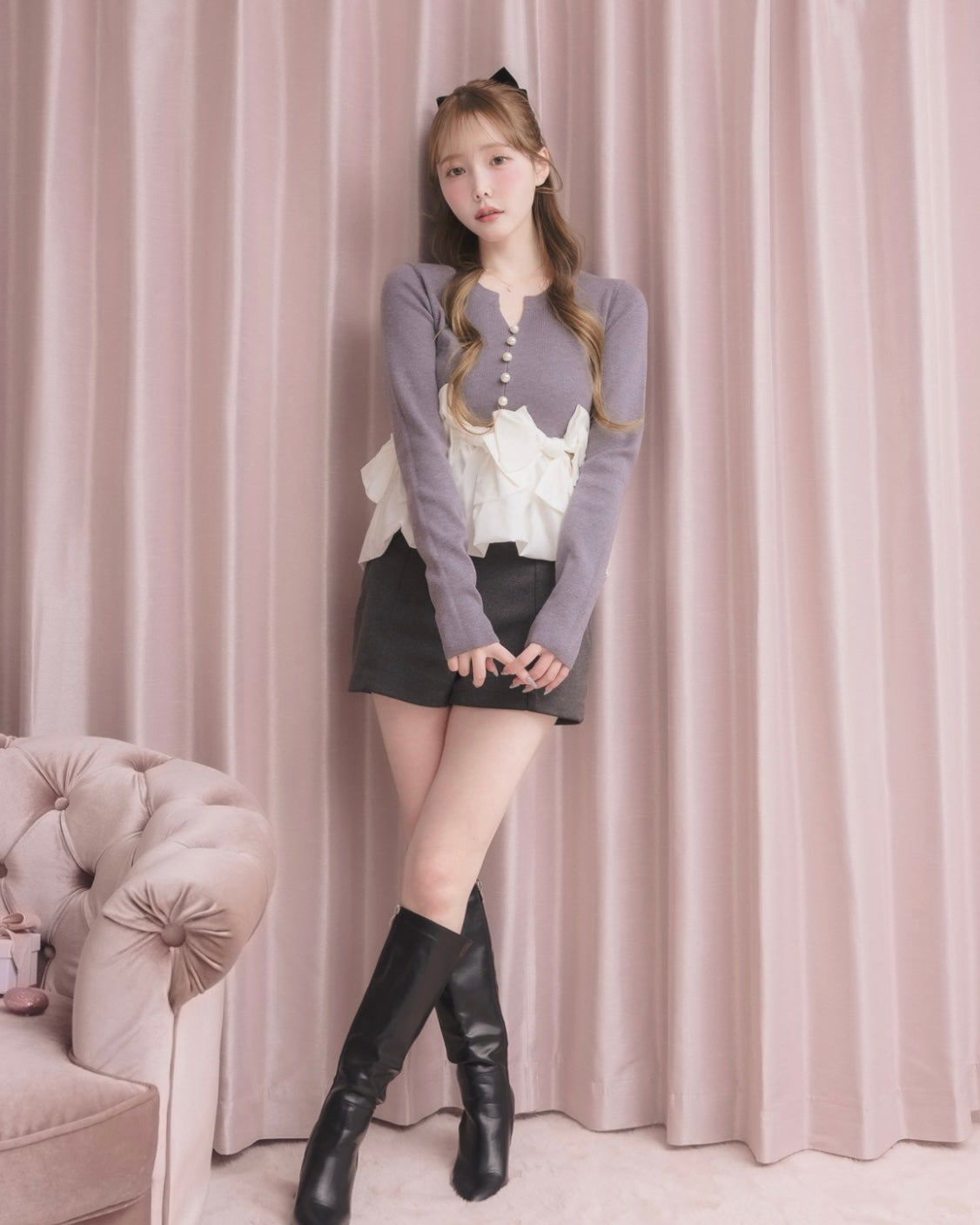 モデル身長：166cm / 着用カラー：グレー