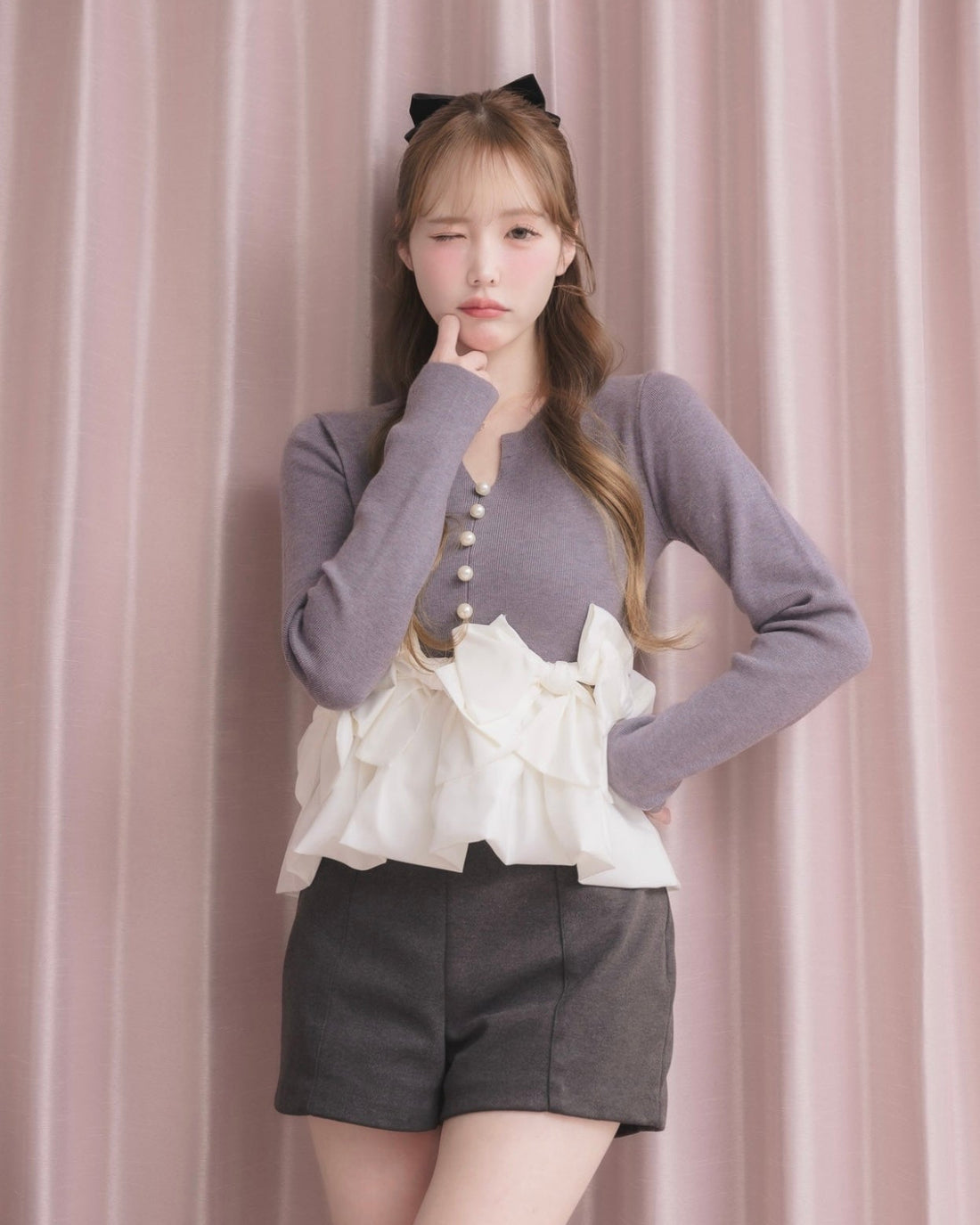 モデル身長：166cm / 着用カラー：グレー
