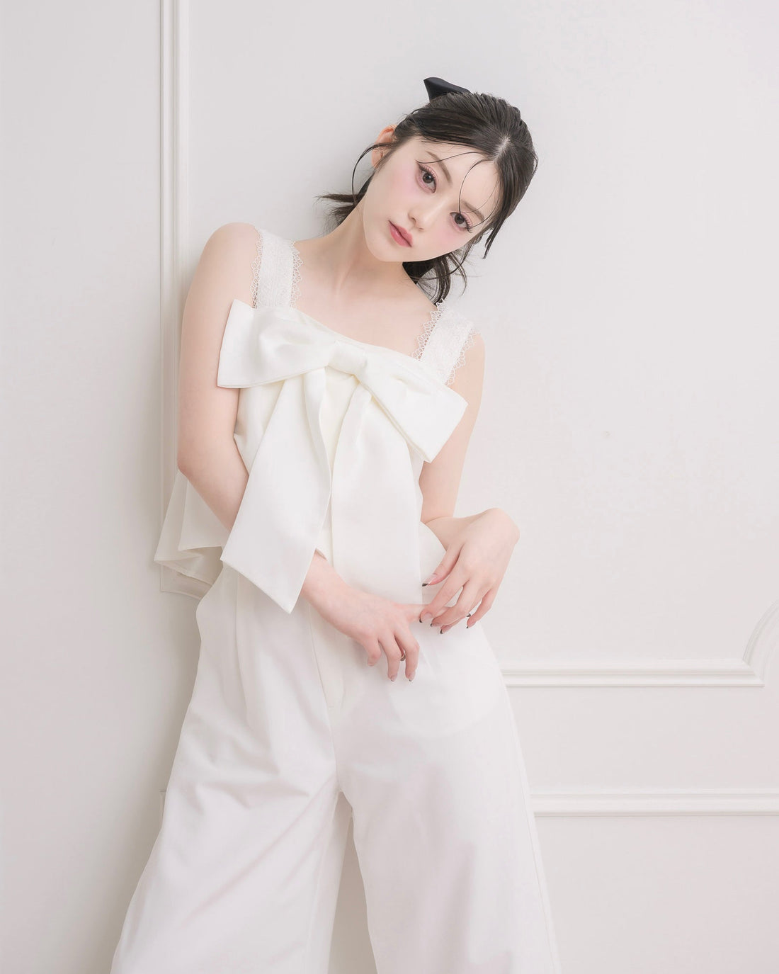 モデル身長:157cm / 着用カラー:ホワイト