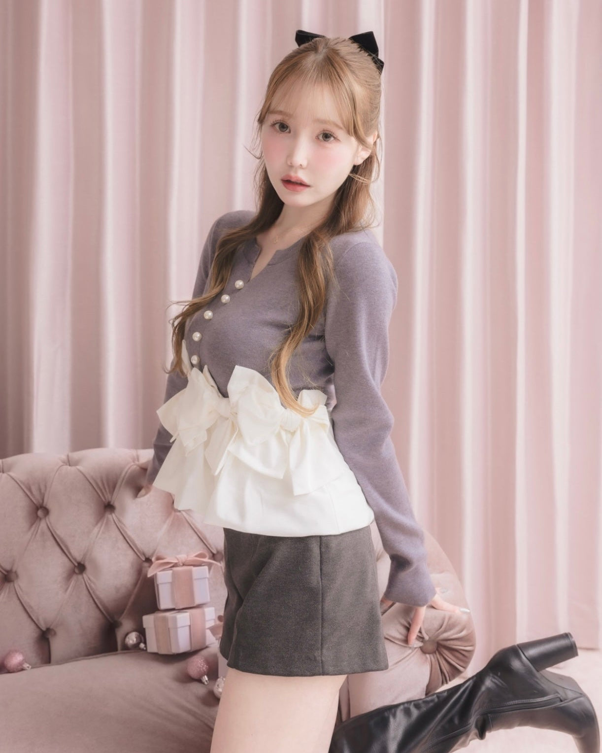 モデル身長：166cm / 着用カラー：グレー