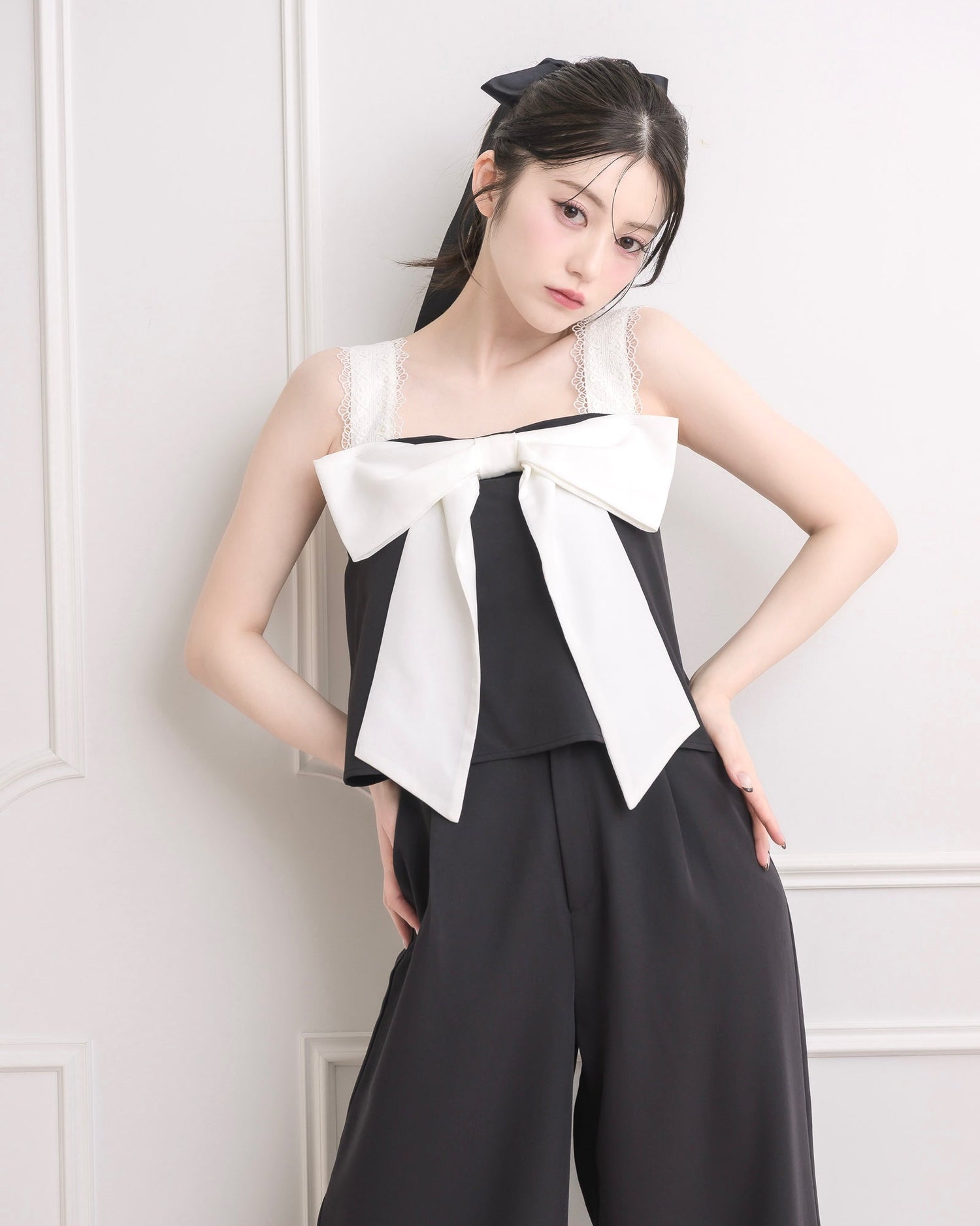 モデル身長：157cm / 着用カラー：ブラック