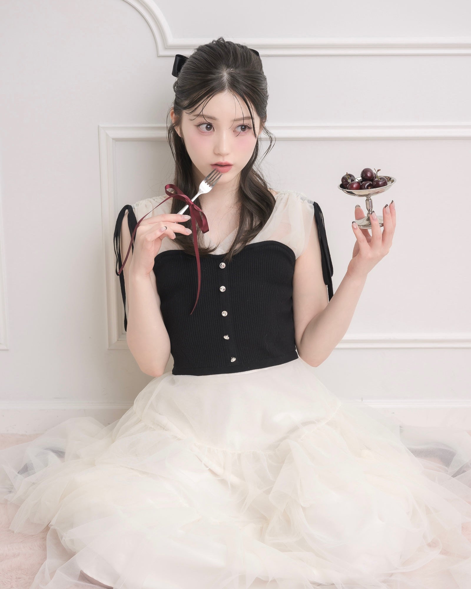 Sheer Tiered Bustier Dress – DOLCELICHE（ドルチェリーチェ）
