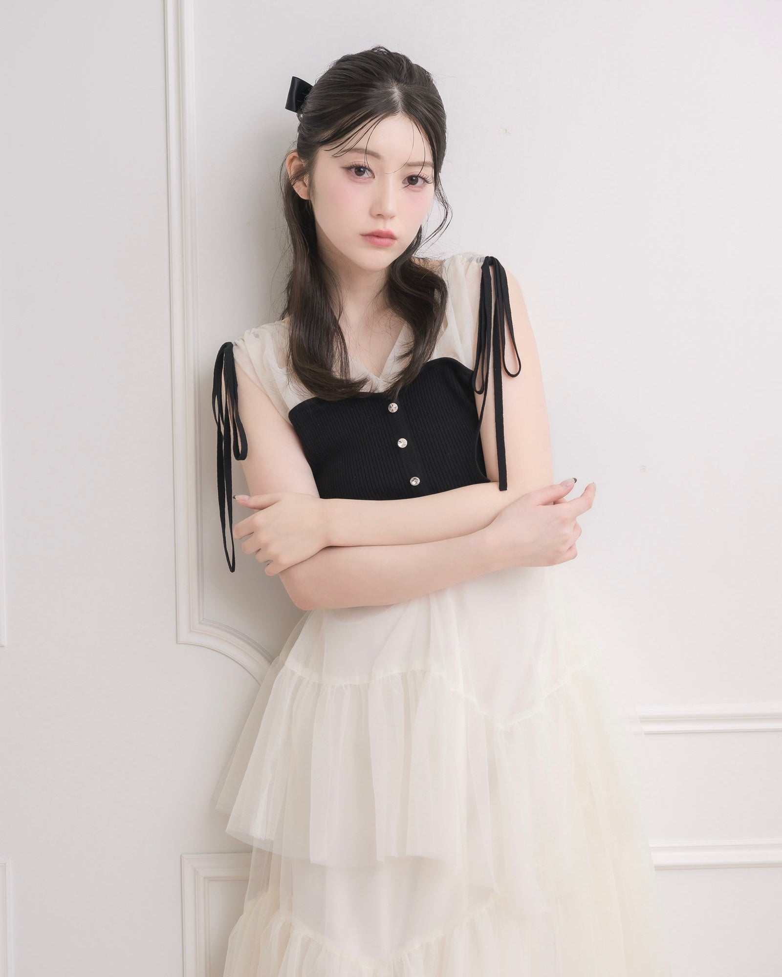 Sheer Tiered Bustier Dress – DOLCELICHE（ドルチェリーチェ）