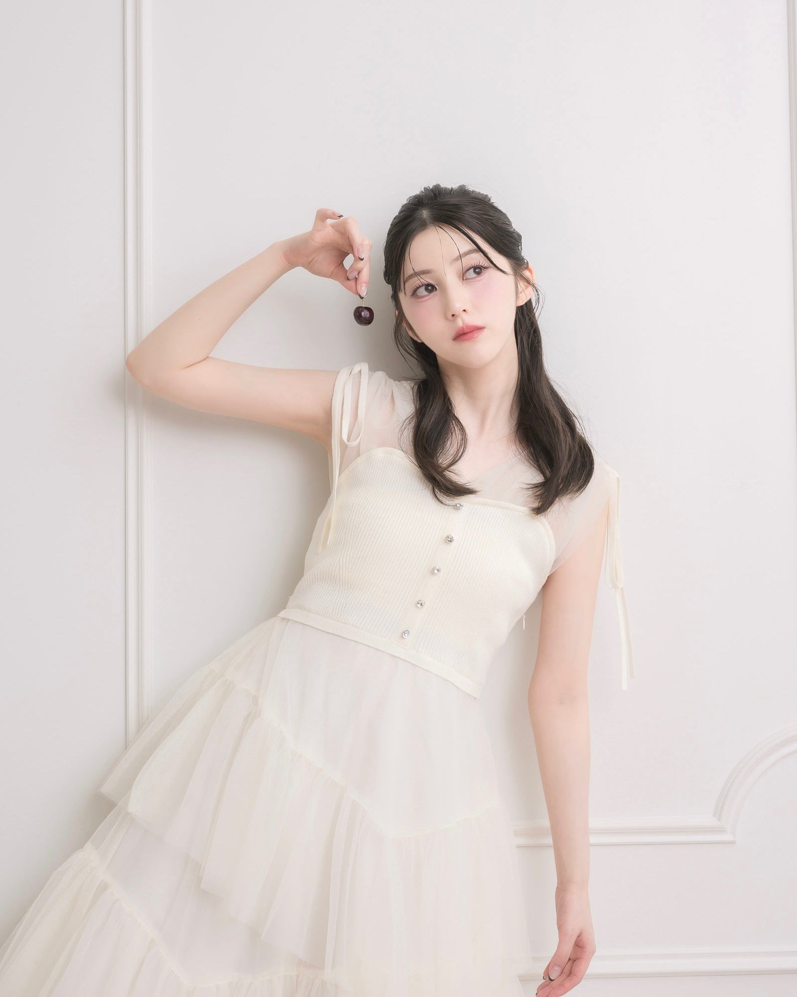 Sheer Tiered Bustier Dress – DOLCELICHE（ドルチェリーチェ）