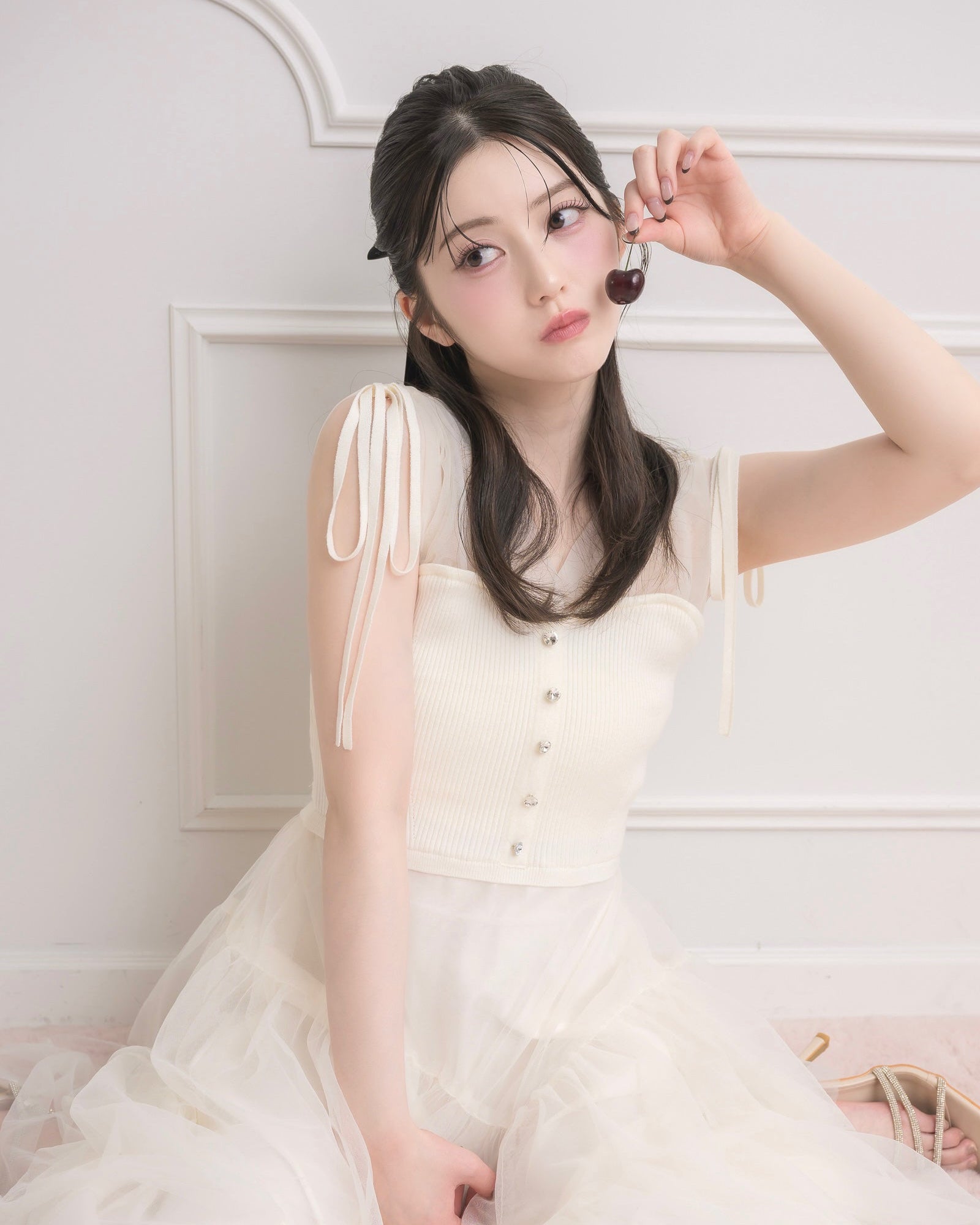 Sheer Tiered Bustier Dress – DOLCELICHE（ドルチェリーチェ）