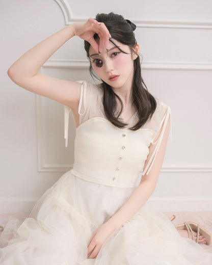 モデル身長：157cm / 着用カラー：アイボリー