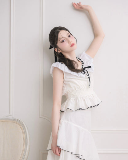 モデル身長：157cm / 着用カラー：ホワイトチェック