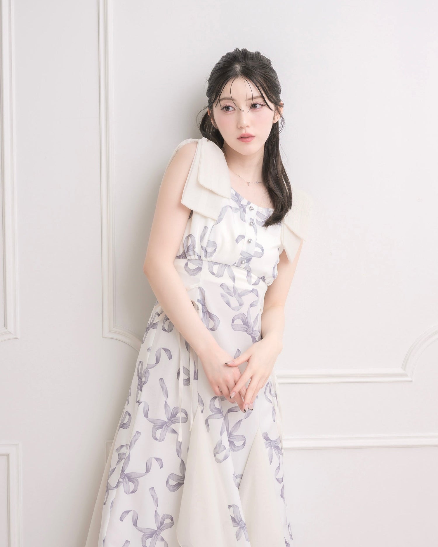 モデル身長：157cm / 着用カラー：ホワイト