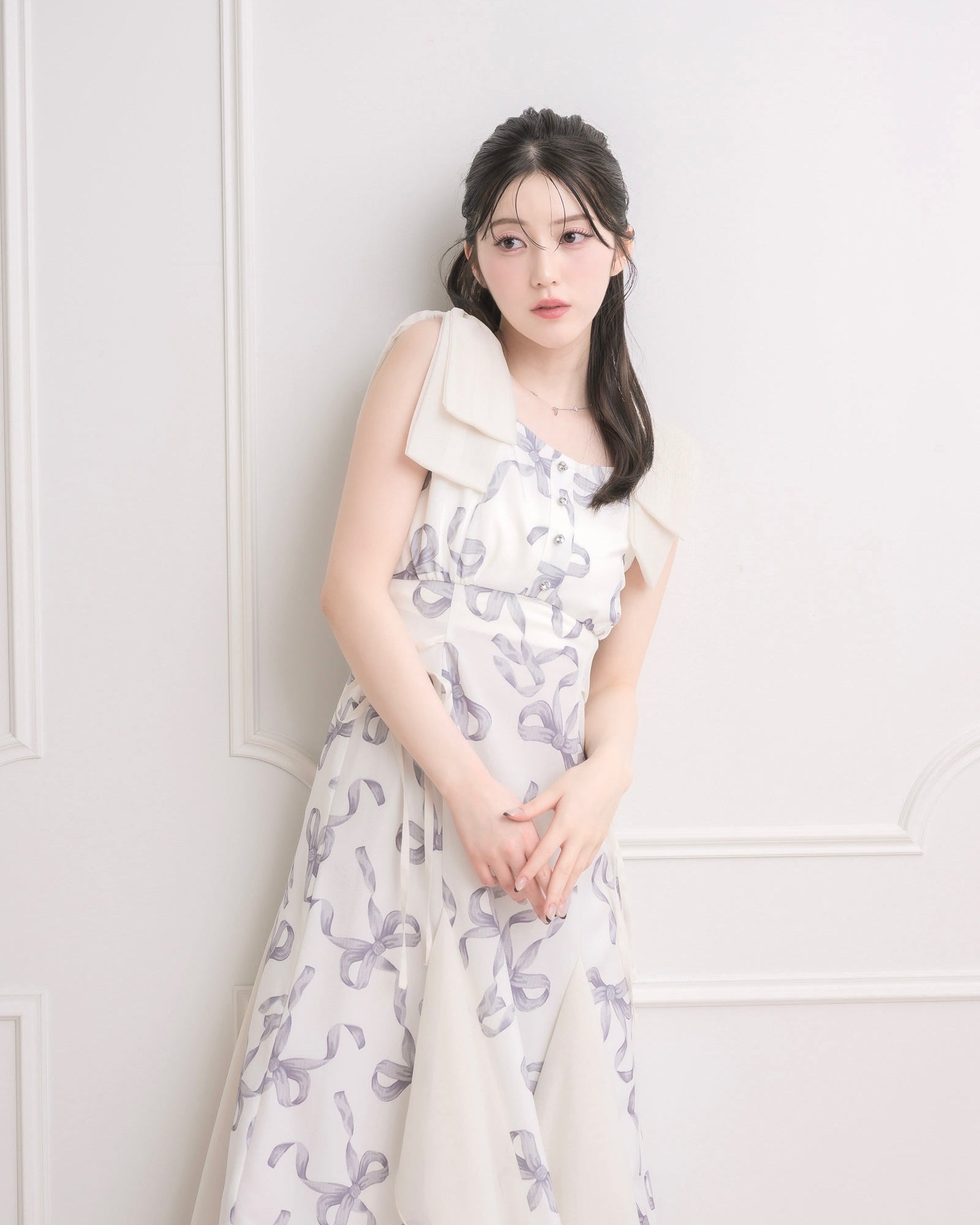 モデル身長：157cm / 着用カラー：ホワイト