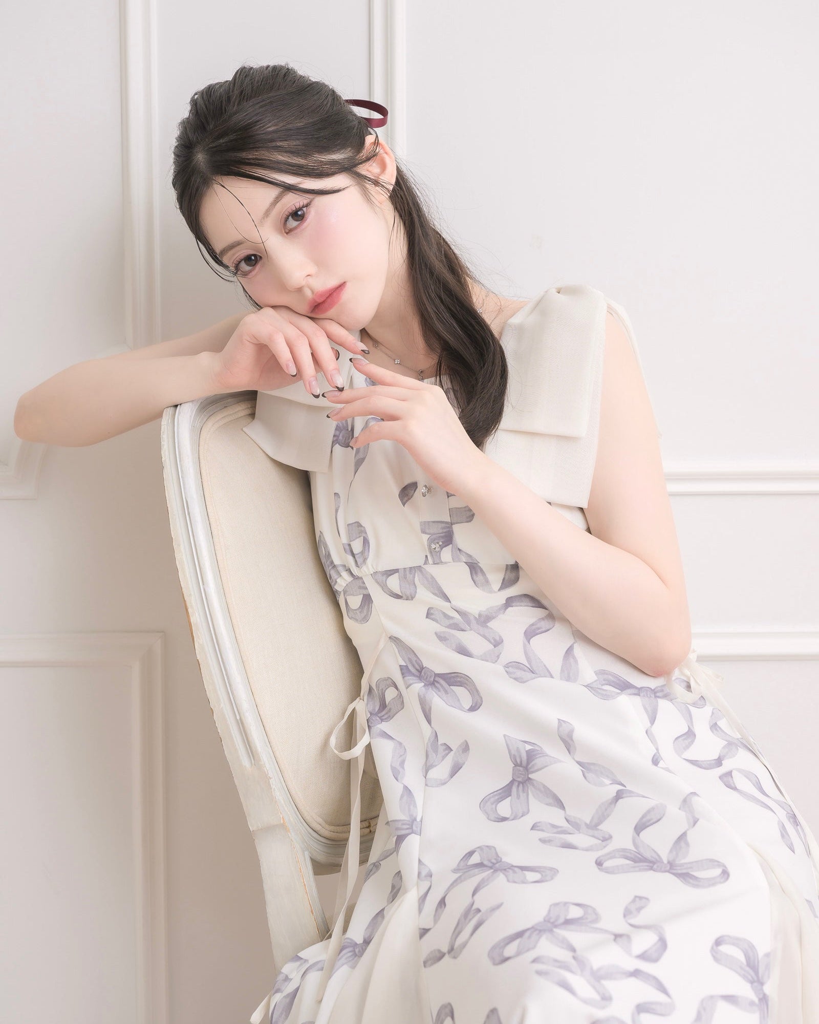 モデル身長：157cm / 着用カラー：ホワイト