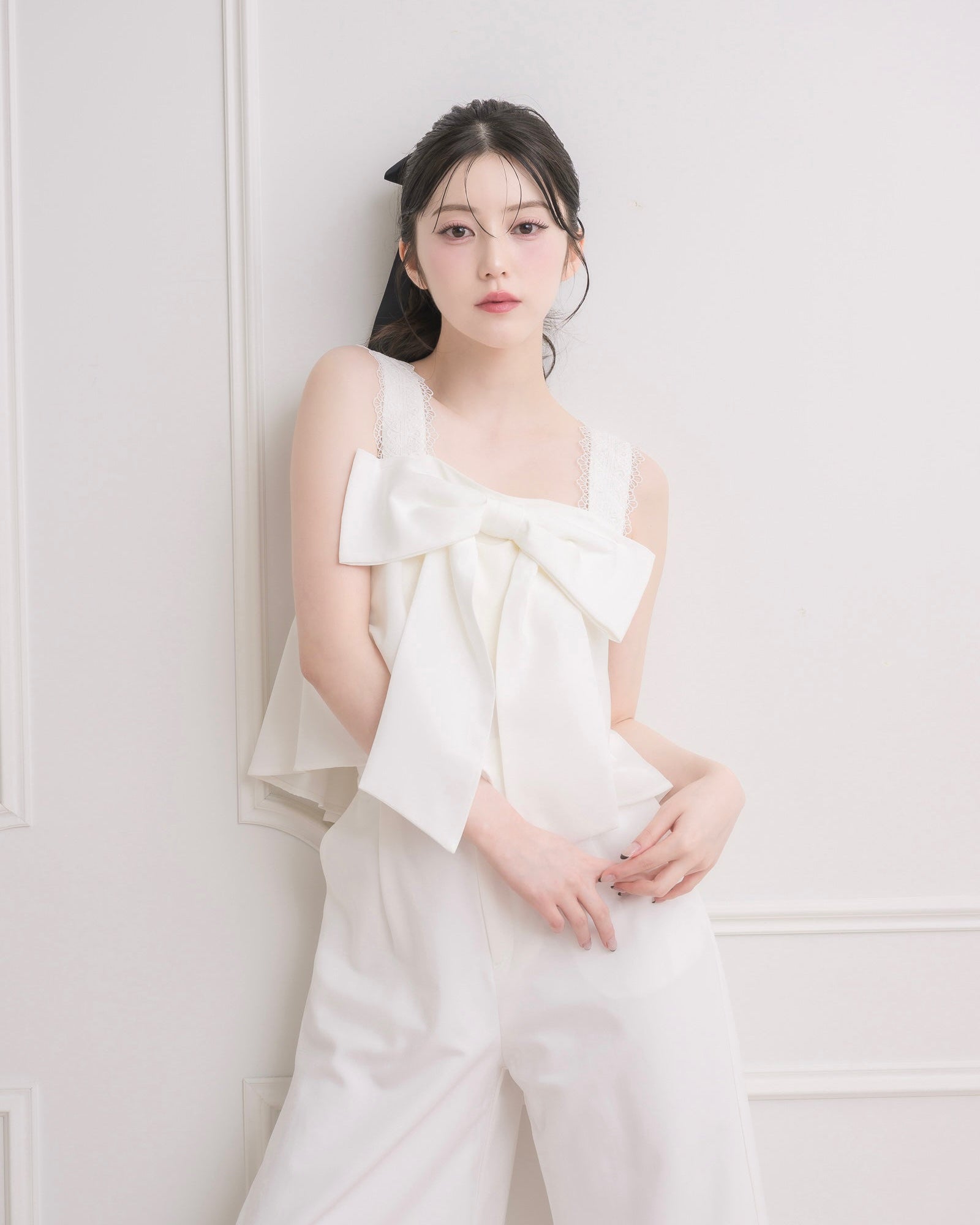 モデル身長：157cm / 着用カラー：ホワイト