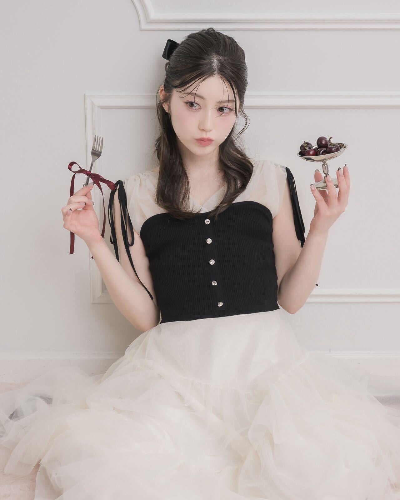 ワンピース Sheer Tiered Bustier Dress Sheer Tiered Bustier Dress – DOLCELICHE（ドルチェリーチェ）