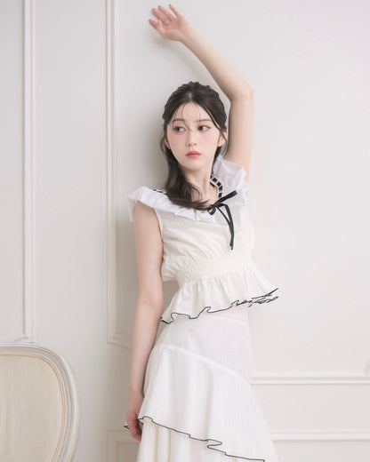 モデル身長：157cm / 着用カラー：ホワイトチェック