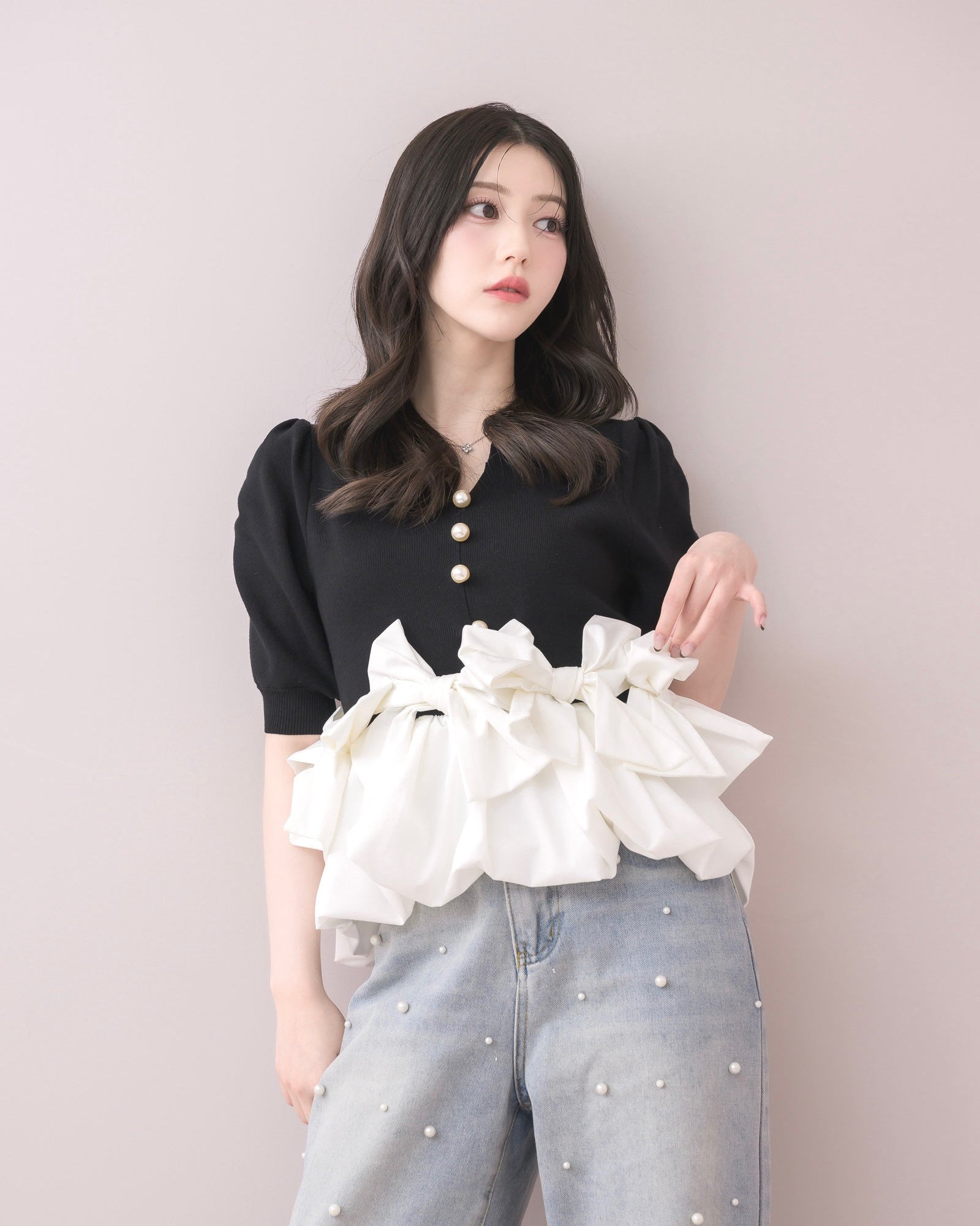 モデル身長：157cm / 着用カラー：ブラック