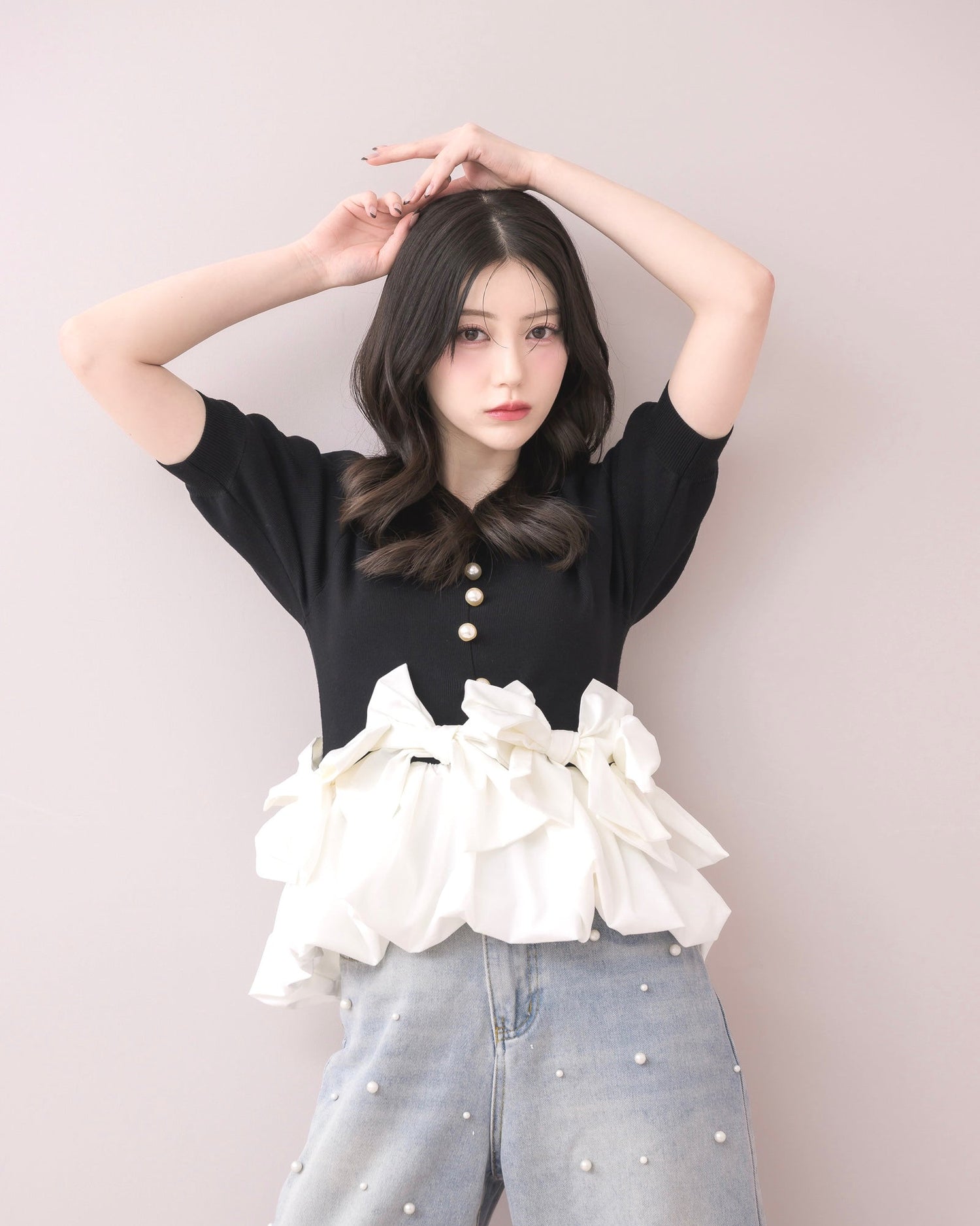 モデル身長：157cm / 着用カラー：ブラック