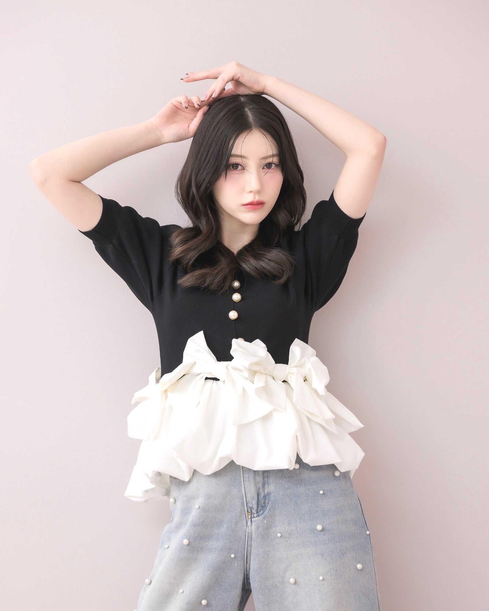 モデル身長：157cm / 着用カラー：ブラック