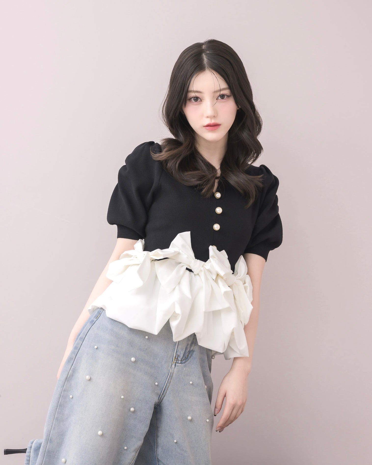 モデル身長：157cm / 着用カラー：ブラック