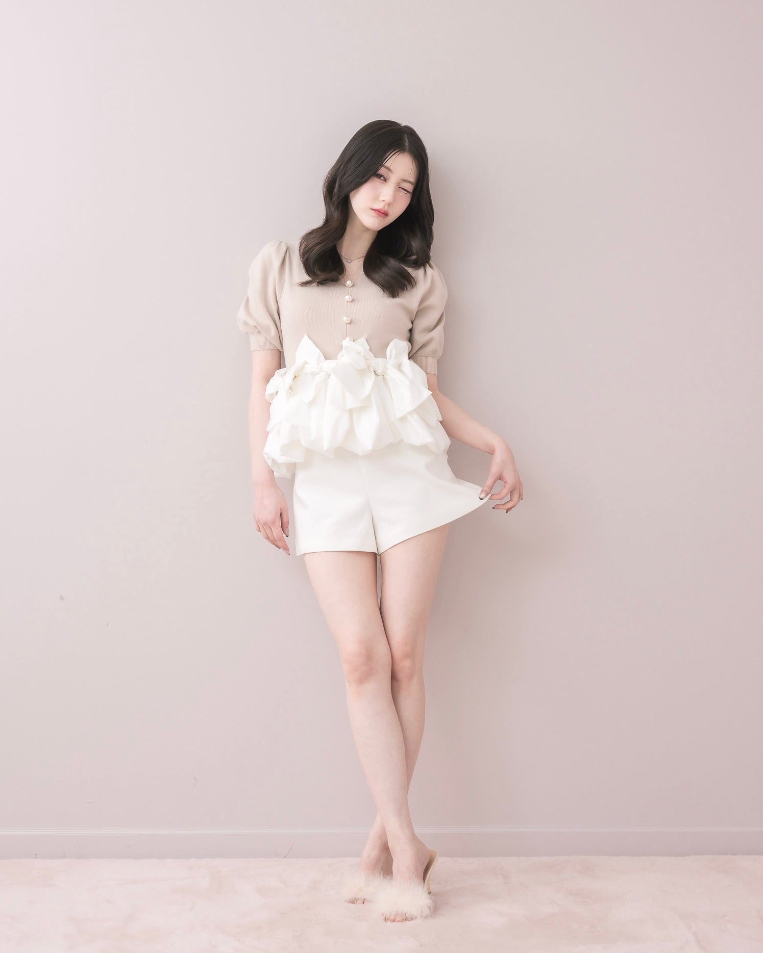 モデル身長：157cm / 着用カラー：ピンク