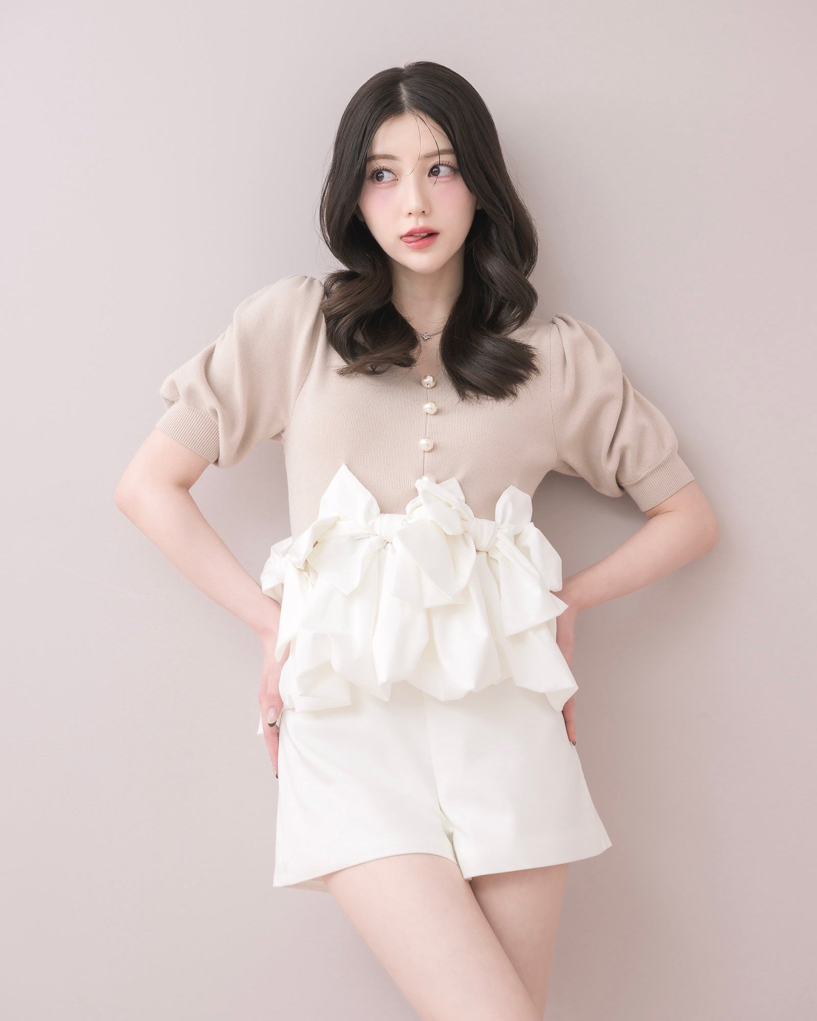 モデル身長：157cm / 着用カラー：ピンク