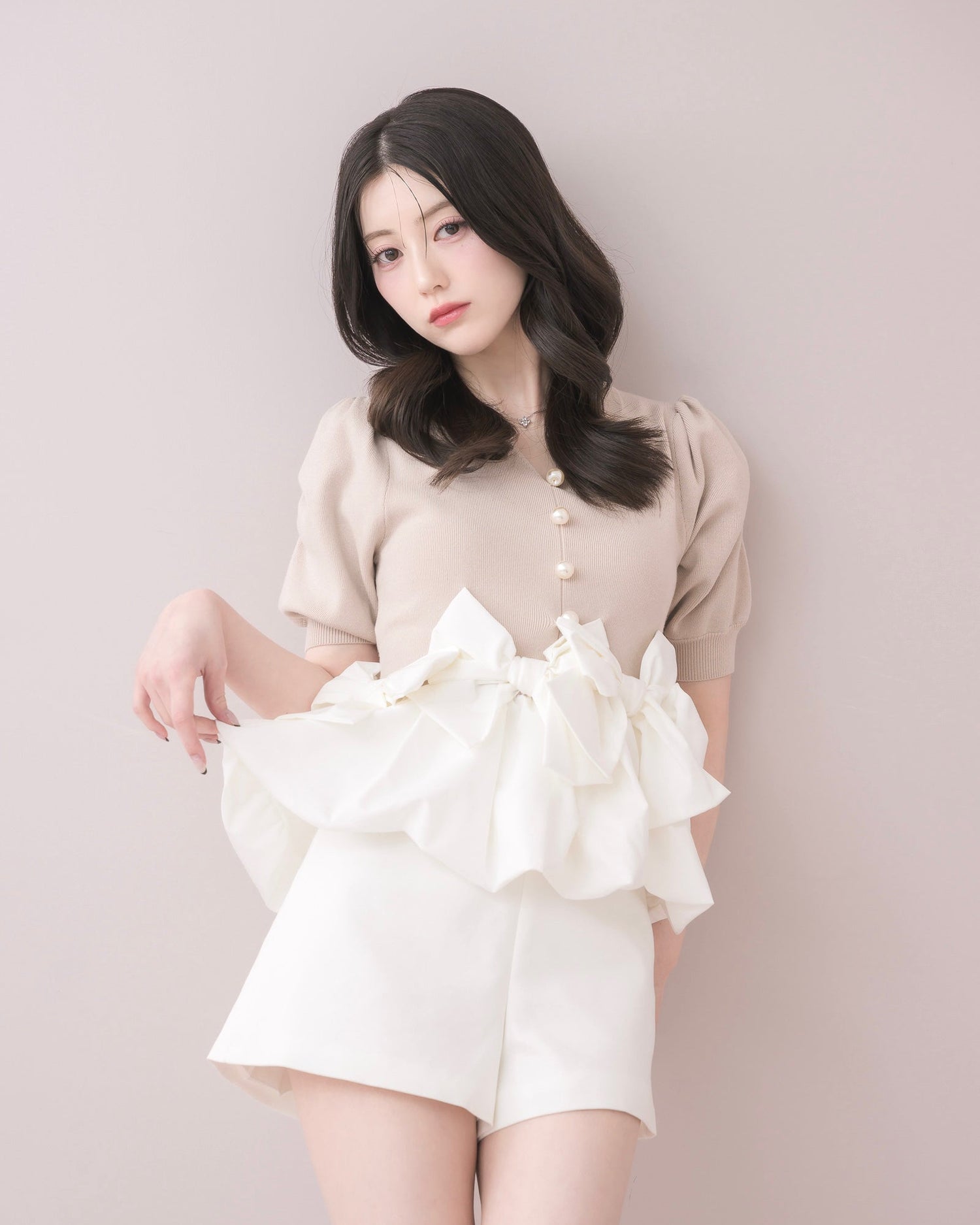 モデル身長：157cm / 着用カラー：ピンク