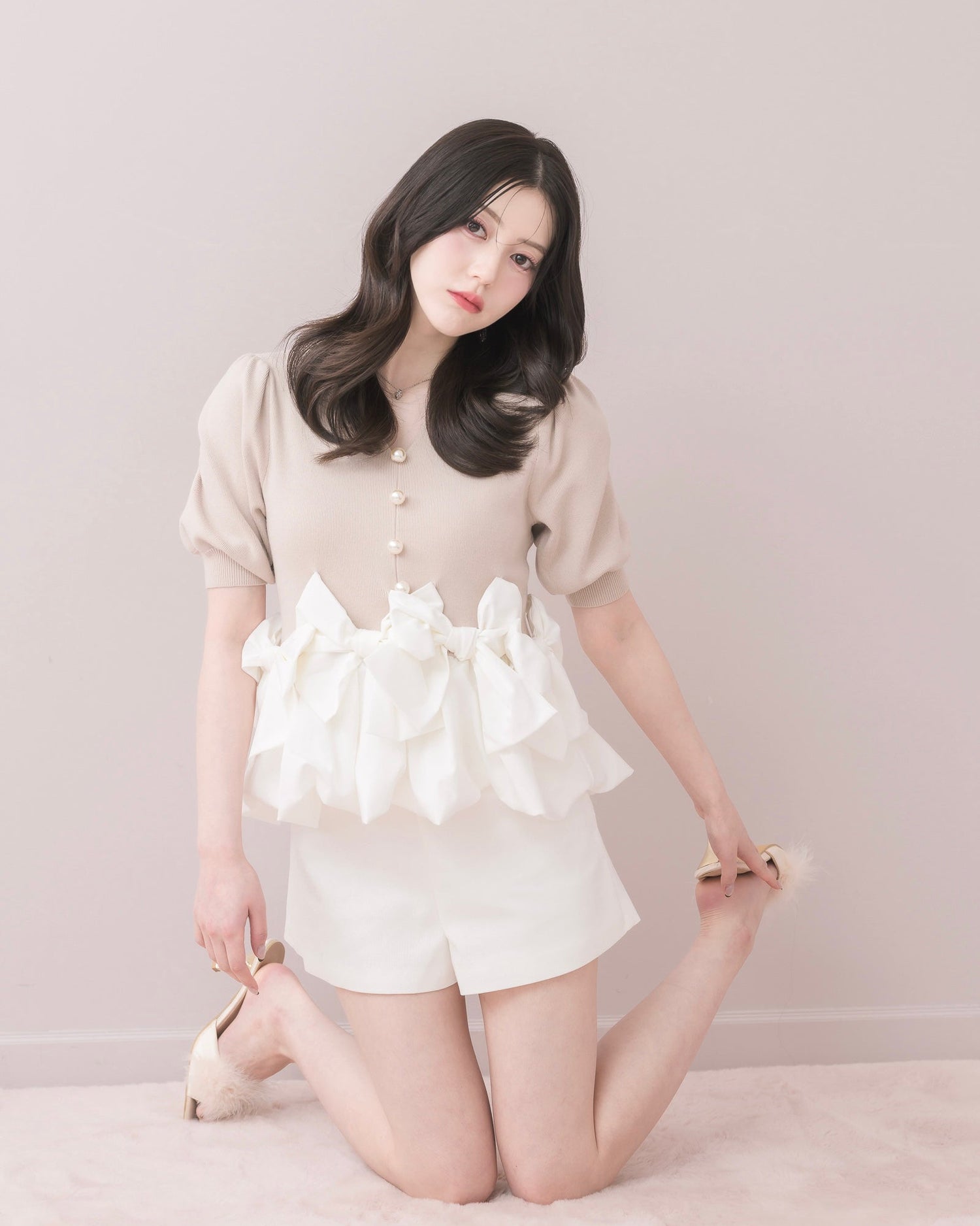 モデル身長：157cm / 着用カラー：ピンク