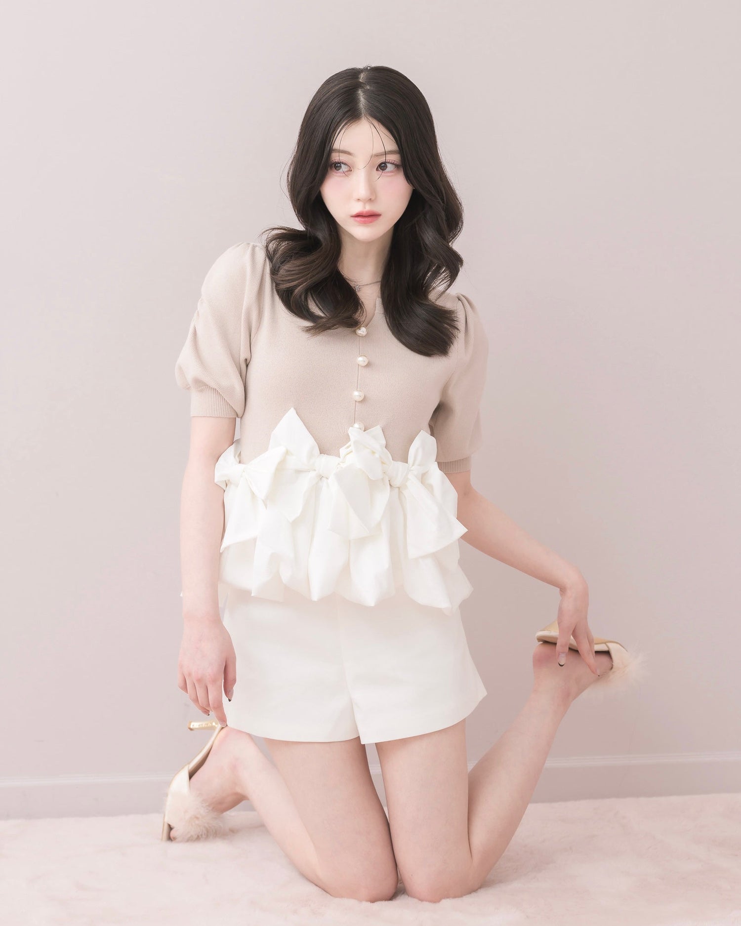 モデル身長：157cm / 着用カラー：ピンク