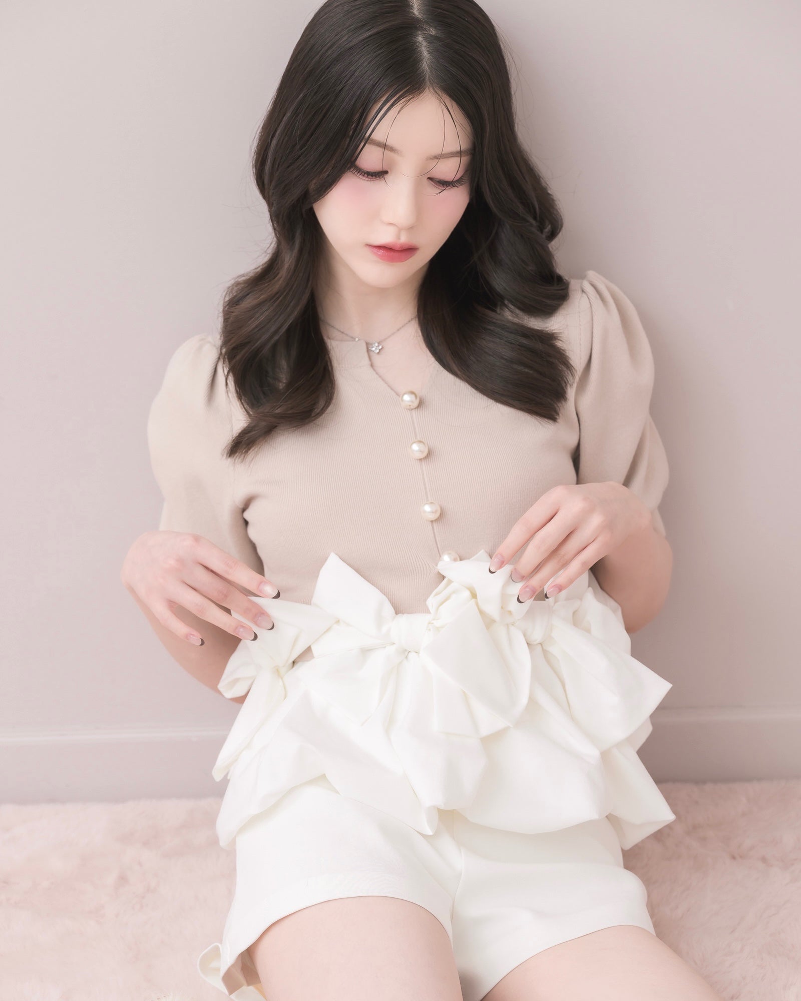モデル身長：157cm / 着用カラー：ピンク