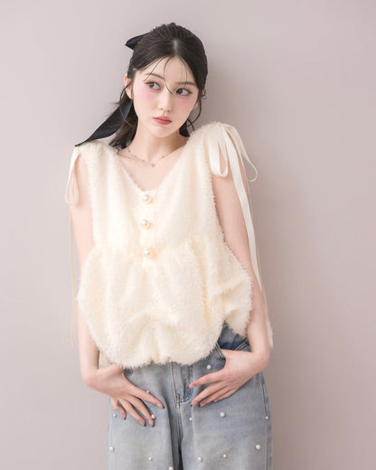 モデル身長：157cm / 着用カラー：アイボリー