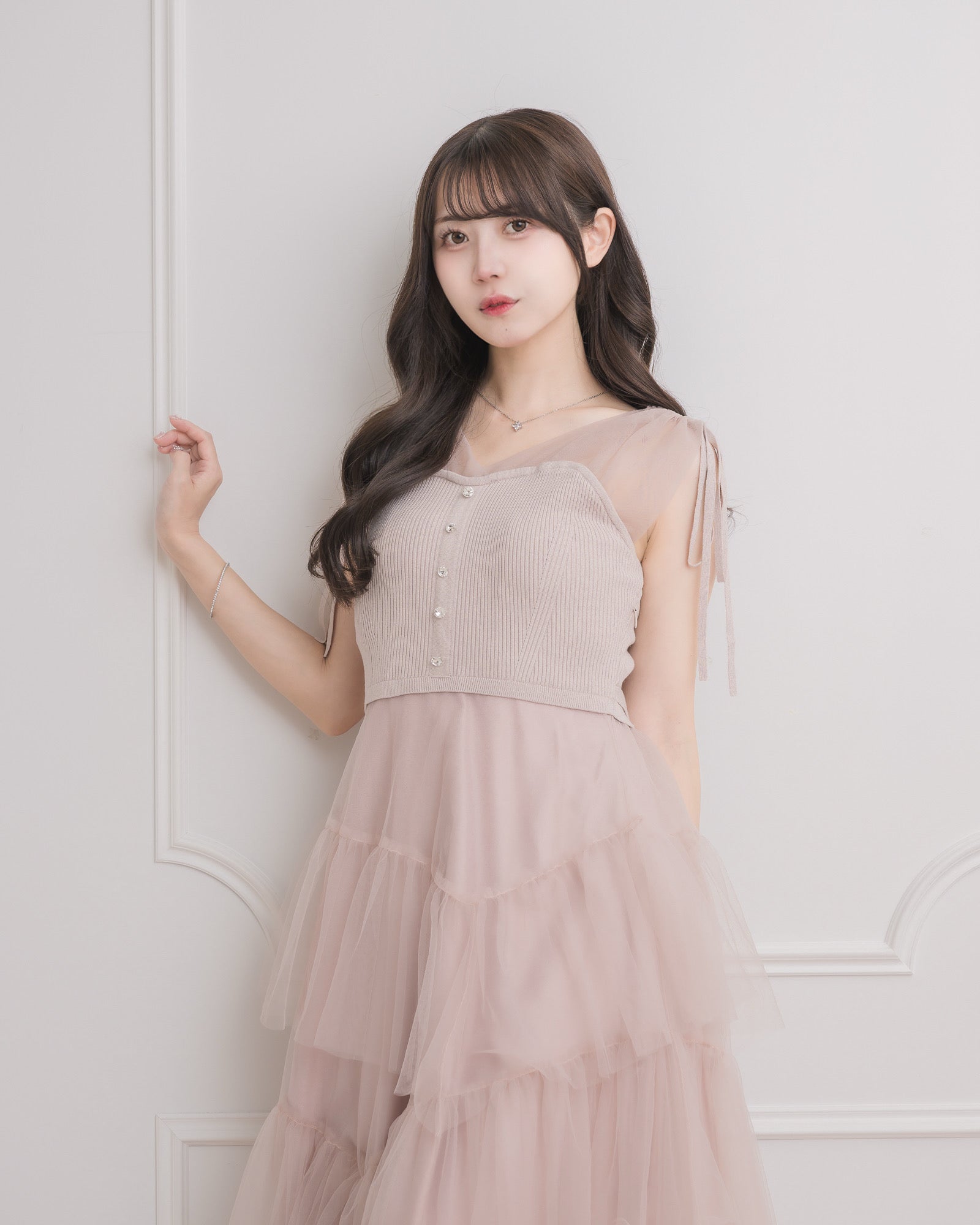 Sheer Tiered Bustier Dress – DOLCELICHE（ドルチェリーチェ）