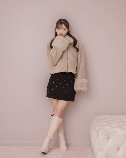 モデル身長：160cm / 着用カラー：ベージュ