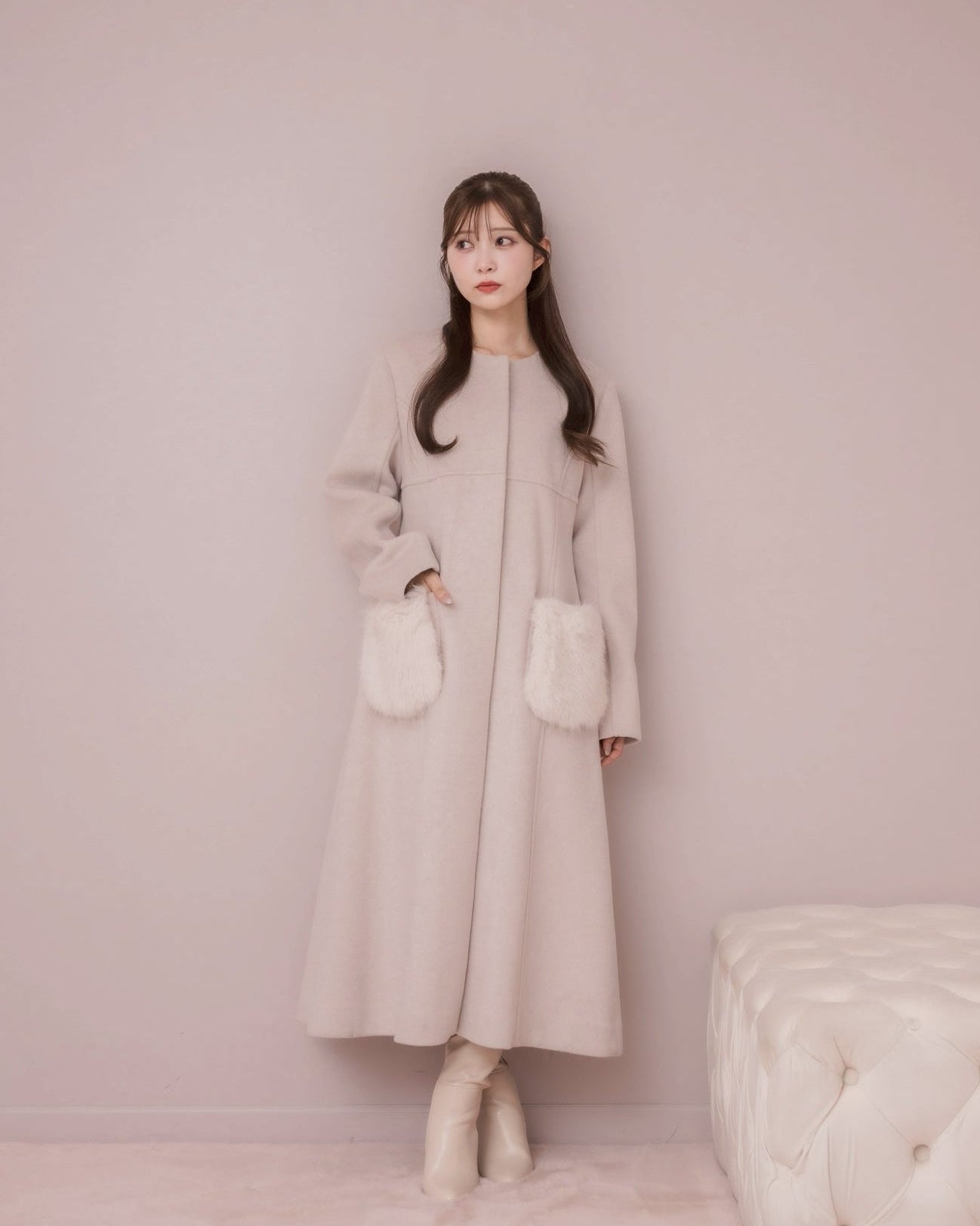 モデル身長：160cm / 着用カラー：ピンク