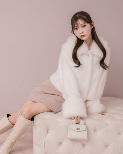 モデル身長：160cm / 着用カラー：アイボリー