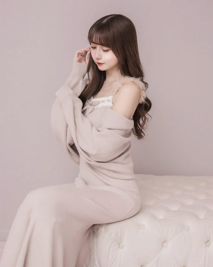 モデル身長：159cm / 着用カラー：ピンクベージュ