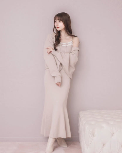 モデル身長：159cm / 着用カラー：ピンクベージュ