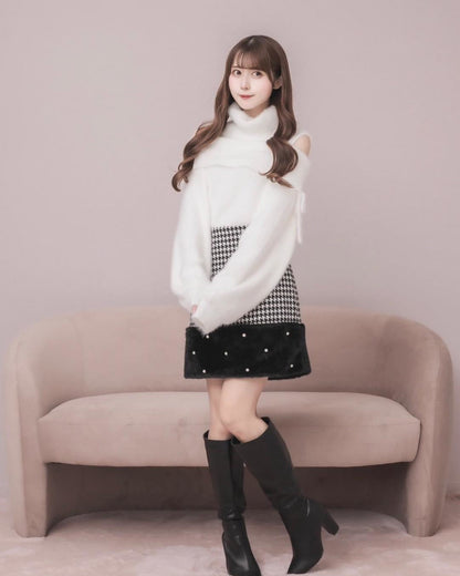 モデル身長：159cm / 着用カラー：ホワイト
