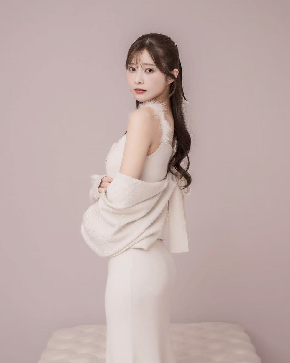 モデル身長：160cm / 着用カラー：ライトベージュ