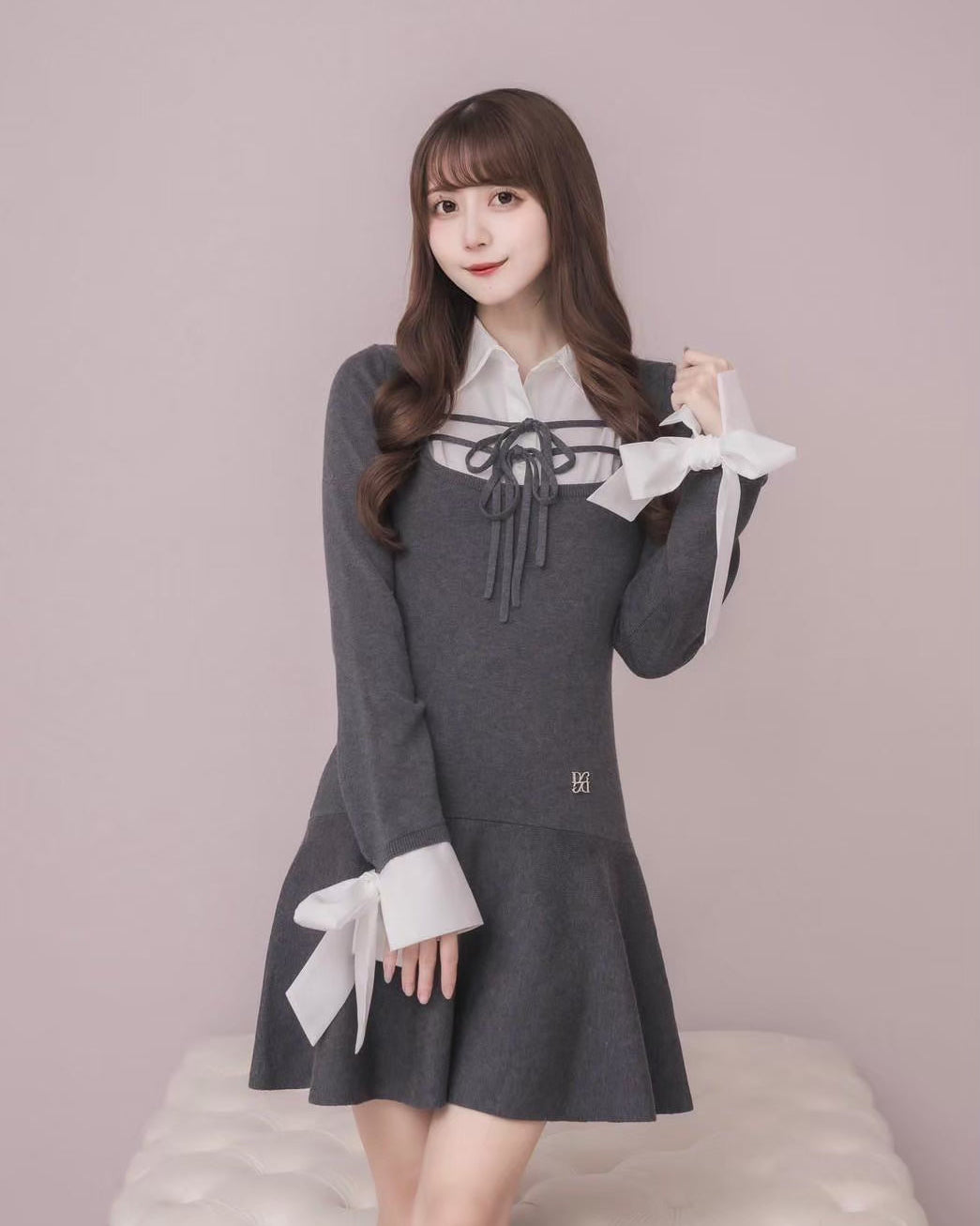 モデル身長：159cm / 着用カラー：チャコールグレー
