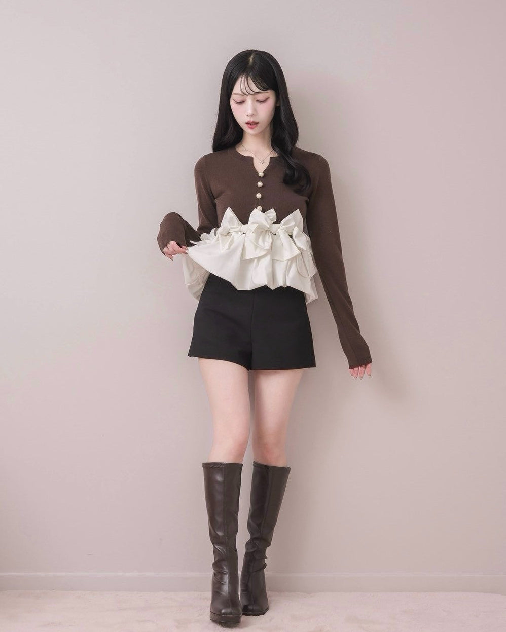 モデル身長：164cm / 着用カラー：ブラウン