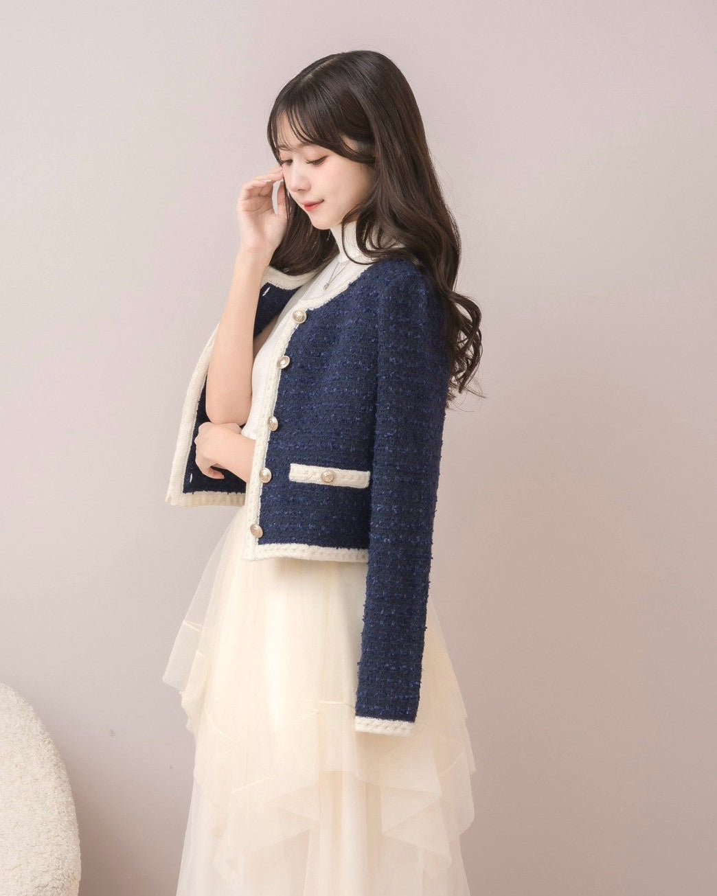 モデル身長：159cm / 着用カラー：ネイビー