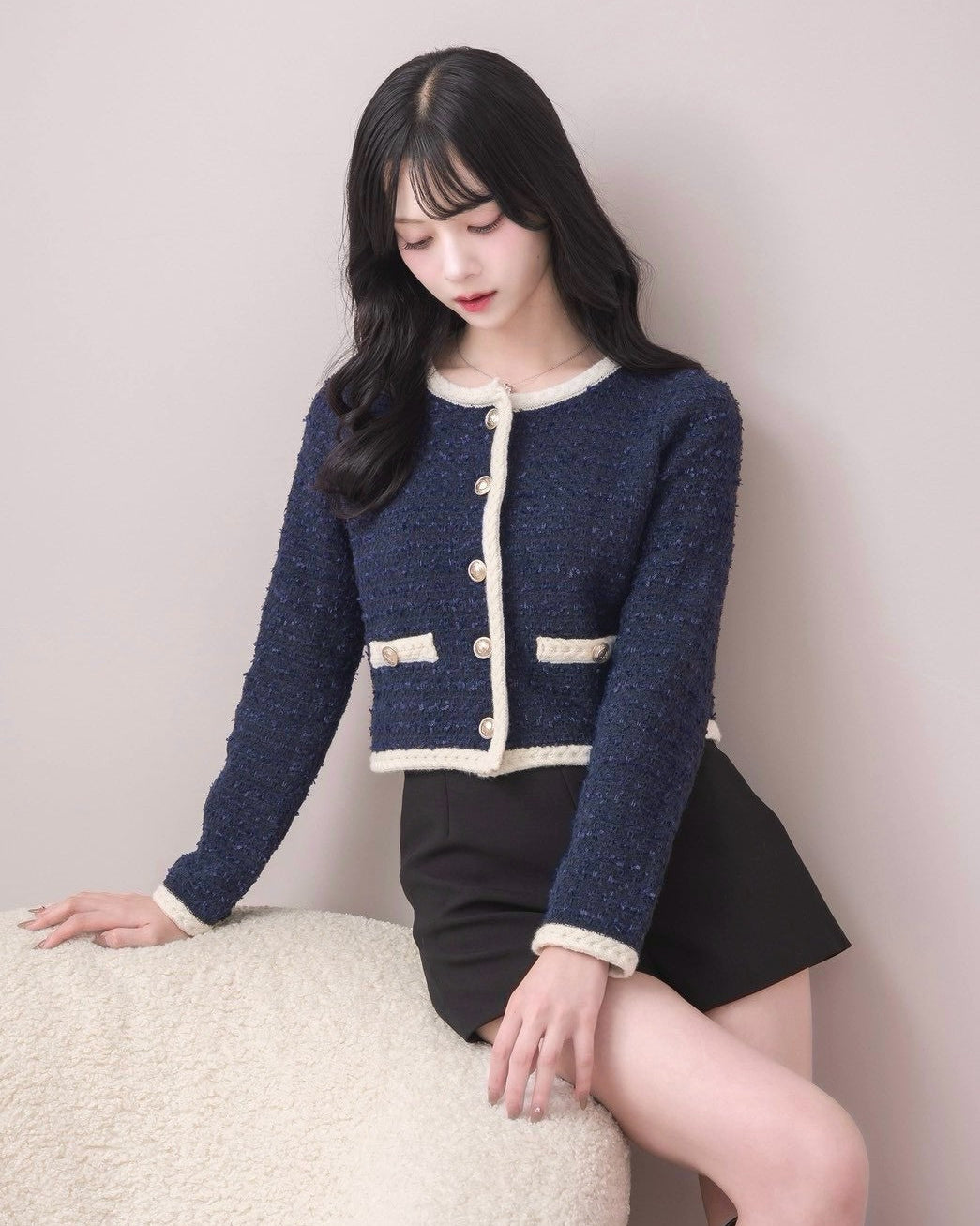 モデル身長：164cm / 着用カラー：ネイビー