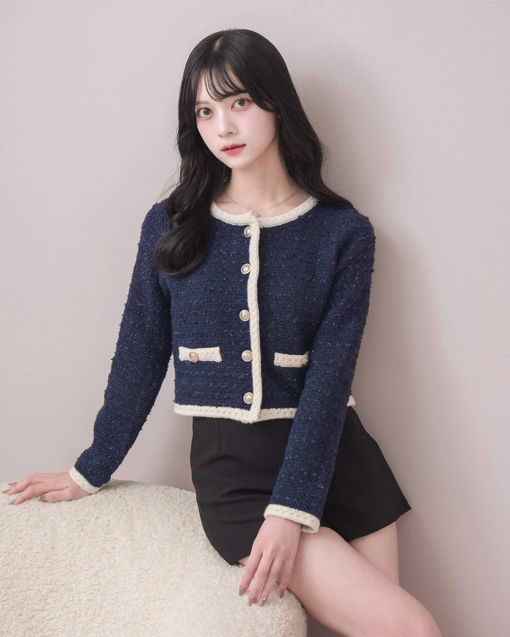 モデル身長：164cm / 着用カラー：ネイビー