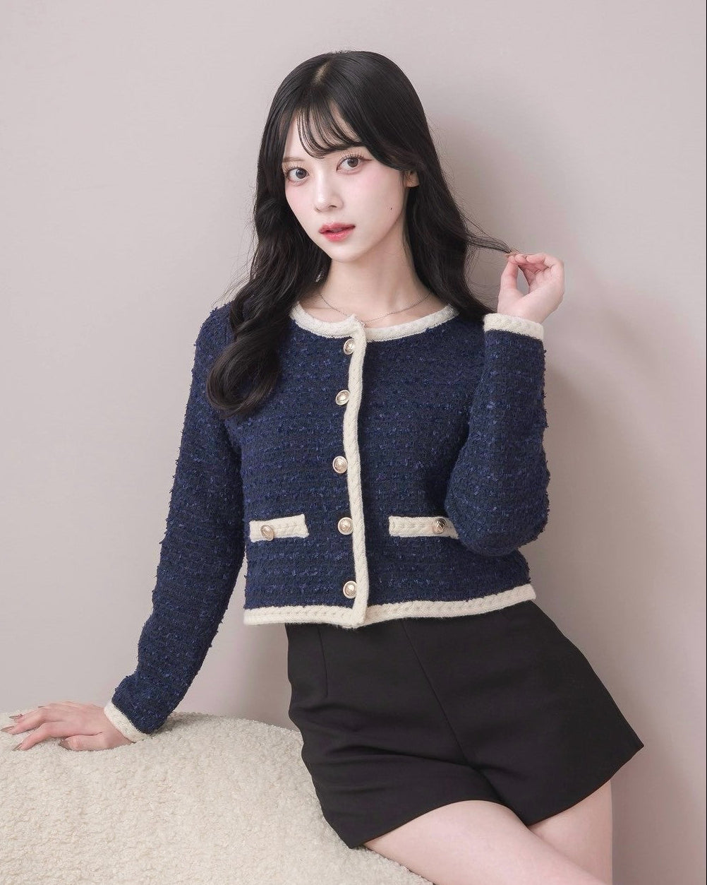 モデル身長：164cm / 着用カラー：ネイビー