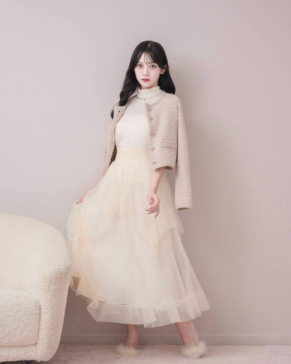 モデル身長：164cm / 着用カラー：アイボリー