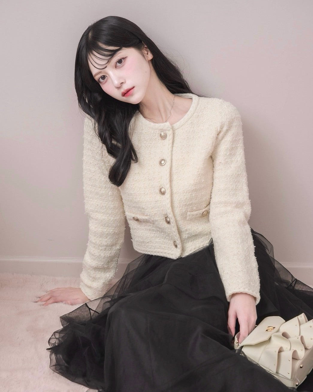 モデル身長：164cm / 着用カラー：アイボリー