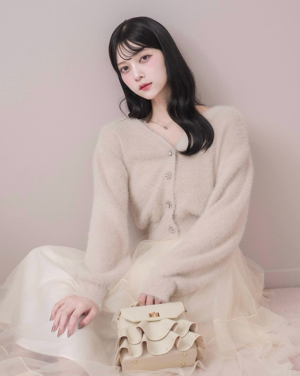 モデル身長：164cm / 着用カラー：アイボリー
