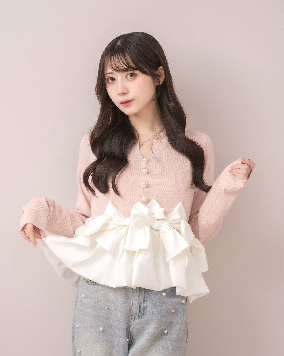 モデル身長：159cm / 着用カラー：ピンク